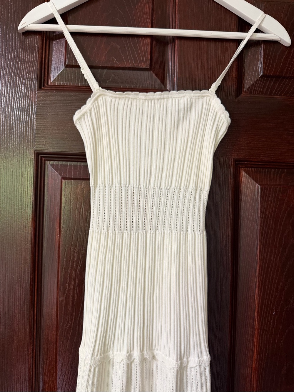 NWT Meshki Finley Pointelle Knit Maxi Dress in Ivory - Picture 11 of 15